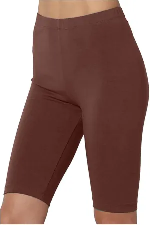 DASAYO Women's Biker Long Shorts Workout Sports High Waisted Shorts Solid Stretch Light Quick Dry Comfort Shorts Leggings
