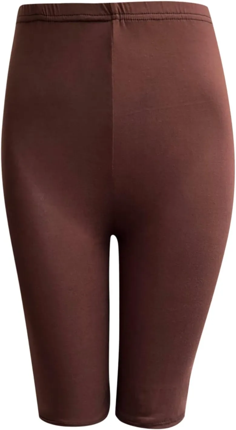DASAYO Women's Biker Long Shorts Workout Sports High Waisted Shorts Solid Stretch Light Quick Dry Comfort Shorts Leggings