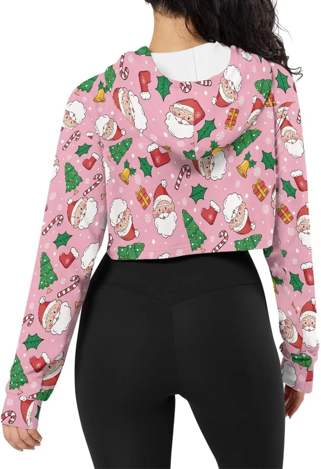 Flashideas Crop Top Long Sleeve Casual Workout Oversized Crop Tops Fashion Hoodies Short Version