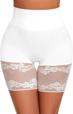 Lace Slip Shorts for Under Dresses Tummy Control Butt Lifter High Waisted Under Shorts Seamless Bodyshorts Shapewear