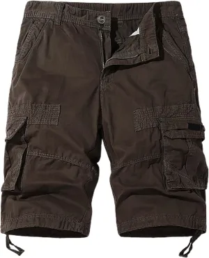 Mens Summer Cargo Shorts Loose Fit Lightweight Outdoor Work Shorts with Multi Pockets Classic Premium Twill Hiking Shorts