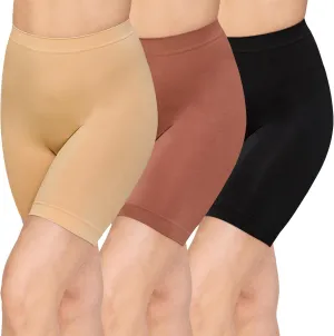 Nalwort Women's Slip Shorts for Under Dresses High Waisted Seamless Smooth Shorts 3 Pack