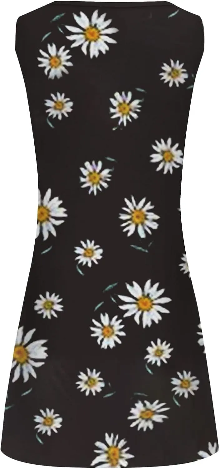 Sundresdes for Women Sun Dresses for Women 2025 Vacation Beach Casual Summer Sundresses Sleeveless Tank Short Boho