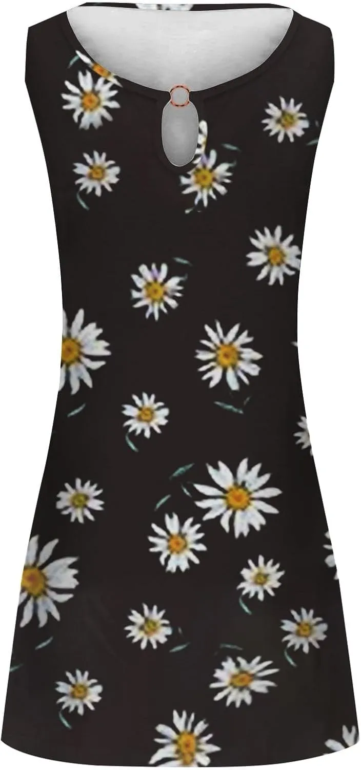 Sundresdes for Women Sun Dresses for Women 2025 Vacation Beach Casual Summer Sundresses Sleeveless Tank Short Boho