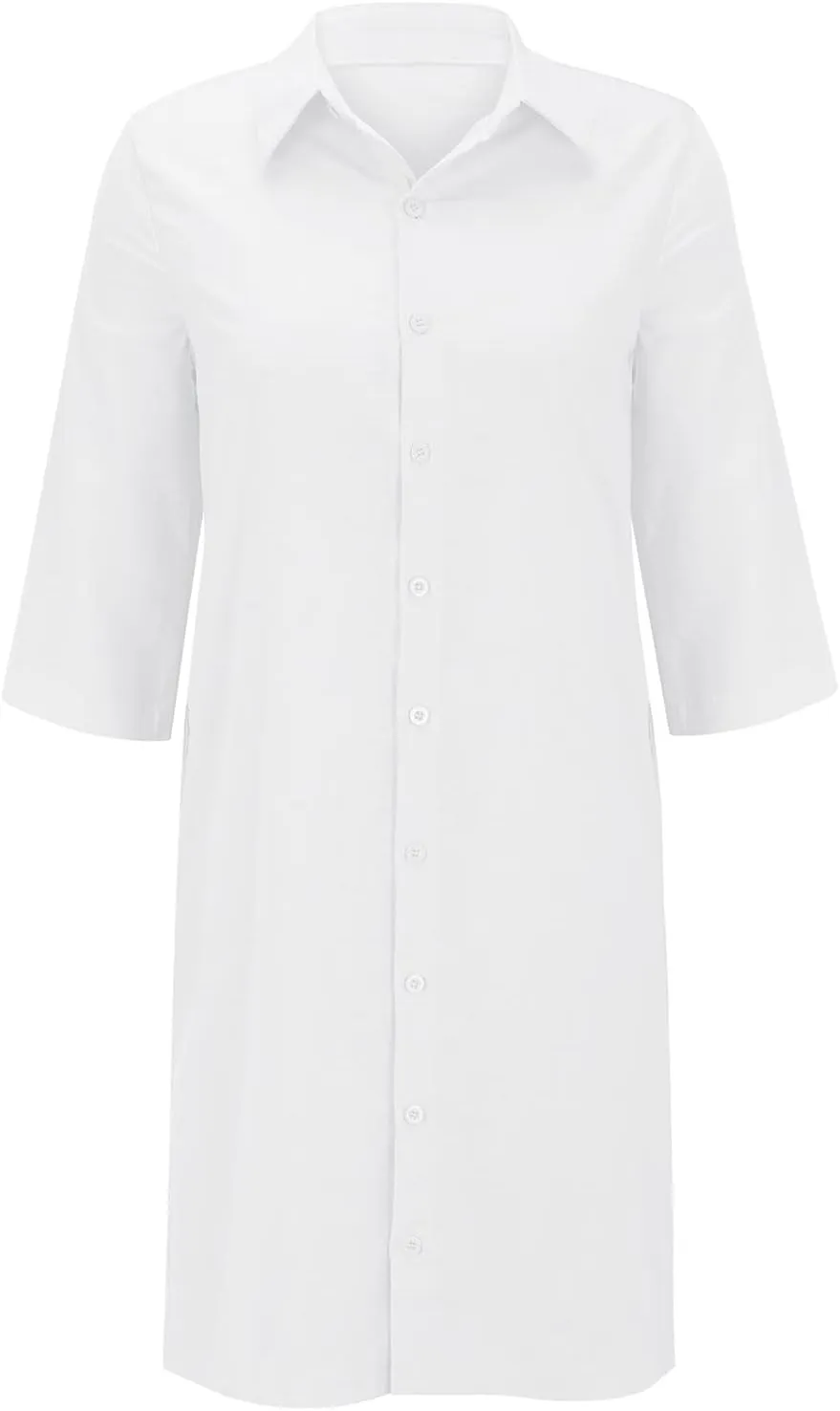 Women Linen Dress Loose Flowy Half Sleeve Button Down Resort Dresses Homecoming Solid Cruise Outfits for Women 2025