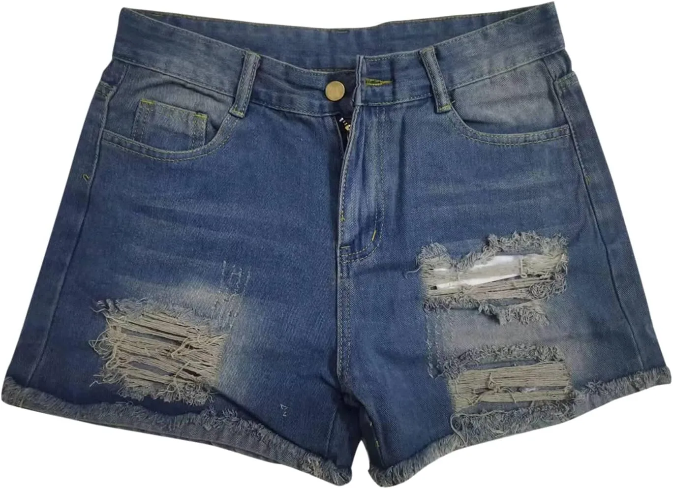 Womens Ripped Denim Shorts Mid Rise Stretchy Solid Casual Mom Jeans Shorts Rolled Up Hem Slim Shorts