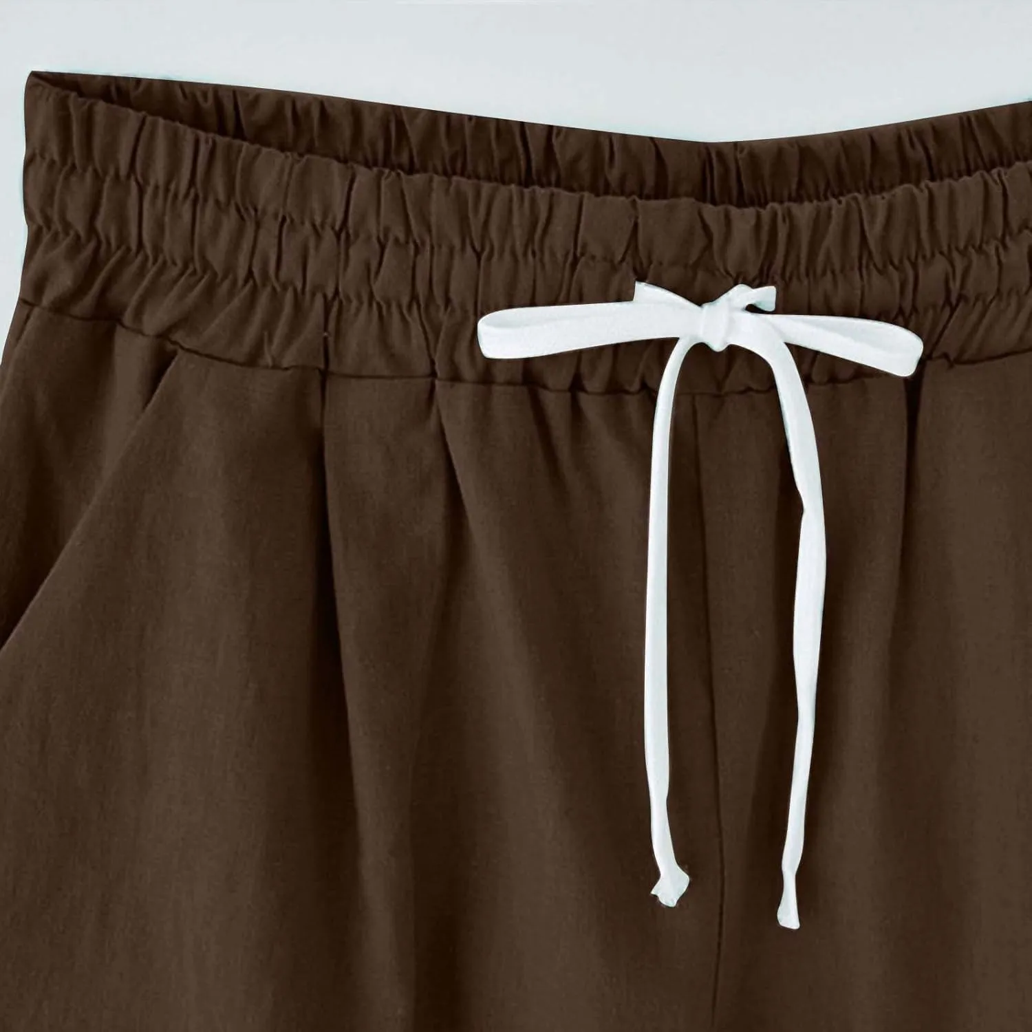 ZDRZK Summer Shorts for Women 2024 Elastic High Waisted Drawstring Casual Shorts Work Office Comfy Shorts with Plus Size